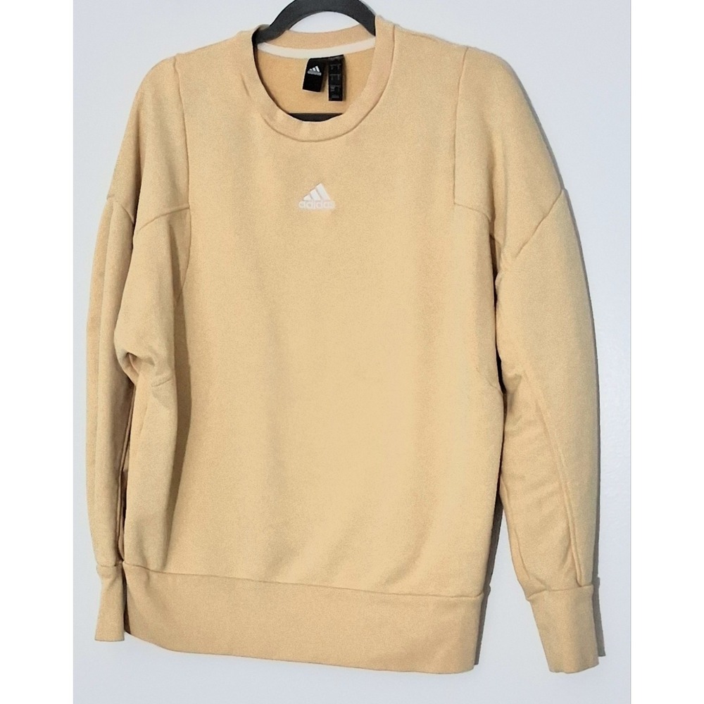 Adidas Sweatshirt* Men's‎ Size Medium Butter Yellow Crewneck Pullover Pre-owned